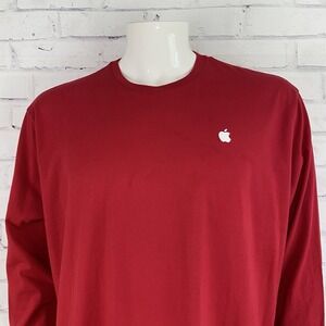 Apple Shirt‎ Adult XLT Tall Long Sleeve Red T-Shirt 100% Cotton